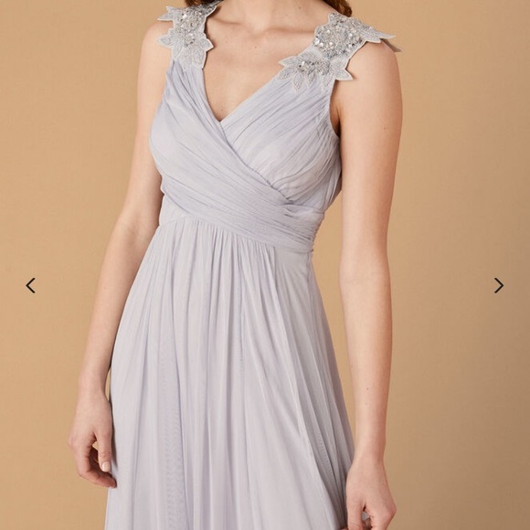 Pale Blue Monsoon Mischa Tulle Maxi Dress - Picture 3 of 13